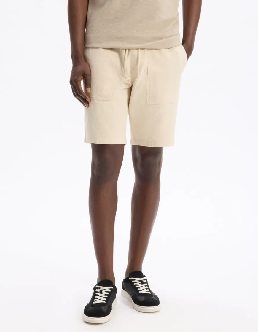 Celio Bermuda 100% coton - beige^Homme Shorts Et Bermudas|Shorts Et Bermudas