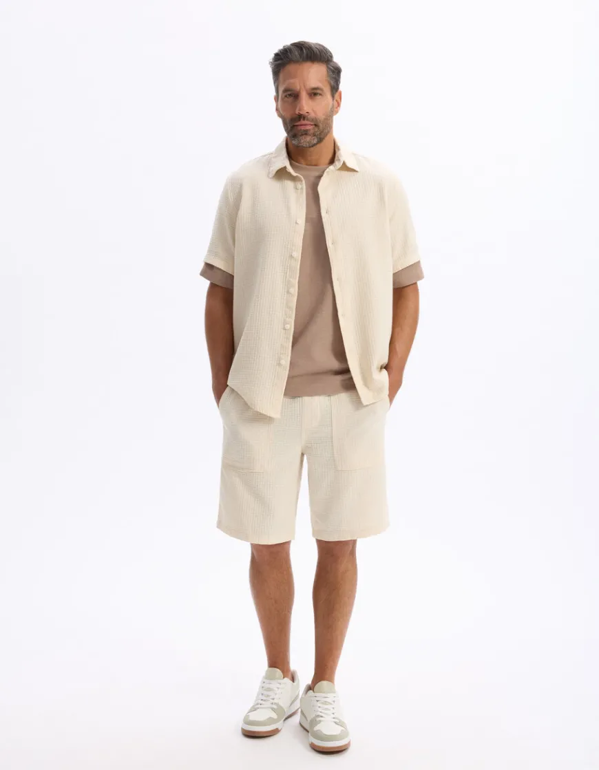Celio Bermuda 100% coton - écru^Homme Shorts Et Bermudas|Shorts Et Bermudas