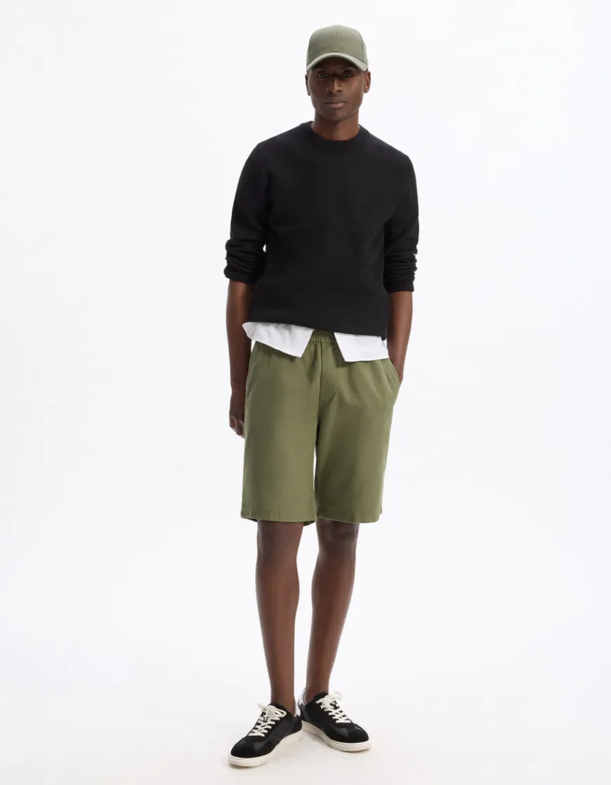 Celio Bermuda 100% coton - kaki^Homme Shorts Et Bermudas|Shorts Et Bermudas