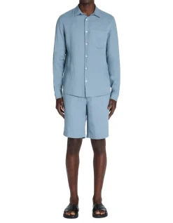 Celio Bermuda 100% lin - bleu^Homme Shorts Et Bermudas|Shorts Et Bermudas