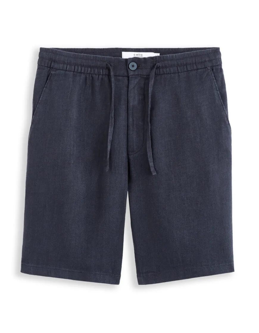 Celio Bermuda 100% lin - marine^Homme Shorts Et Bermudas|Shorts Et Bermudas