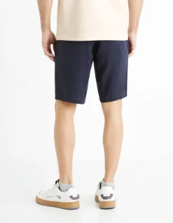 Celio Bermuda 100% lin - marine^Homme Shorts Et Bermudas|Shorts Et Bermudas