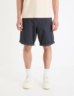 Celio Bermuda chino en coton stretch - marine^Homme Shorts Et Bermudas|Shorts Et Bermudas