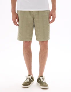 Celio Bermuda jacquard rayé 100% coton - kaki^Homme Shorts Et Bermudas|Shorts Et Bermudas