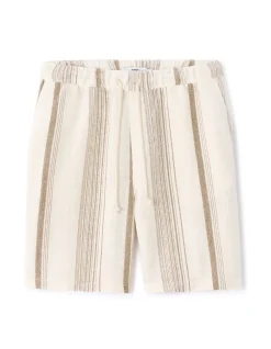Celio Bermuda rayé coton mélangé - écru^Homme Shorts Et Bermudas|Shorts Et Bermudas