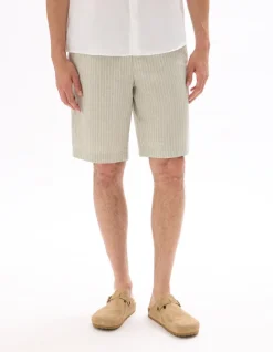 Celio Bermuda rayé en lin et coton -^Homme Shorts Et Bermudas|Shorts Et Bermudas