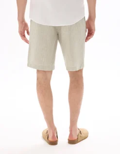 Celio Bermuda rayé en lin et coton -^Homme Shorts Et Bermudas|Shorts Et Bermudas