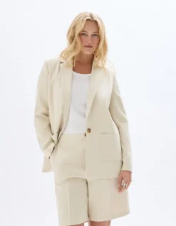 Celio Blazer à poches plaquées - beige^Femme Les Tailleurs|Vestes & Blazers