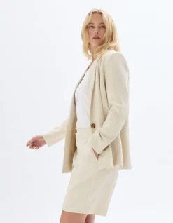 Celio Blazer à poches plaquées - beige^Femme Les Tailleurs|Vestes & Blazers
