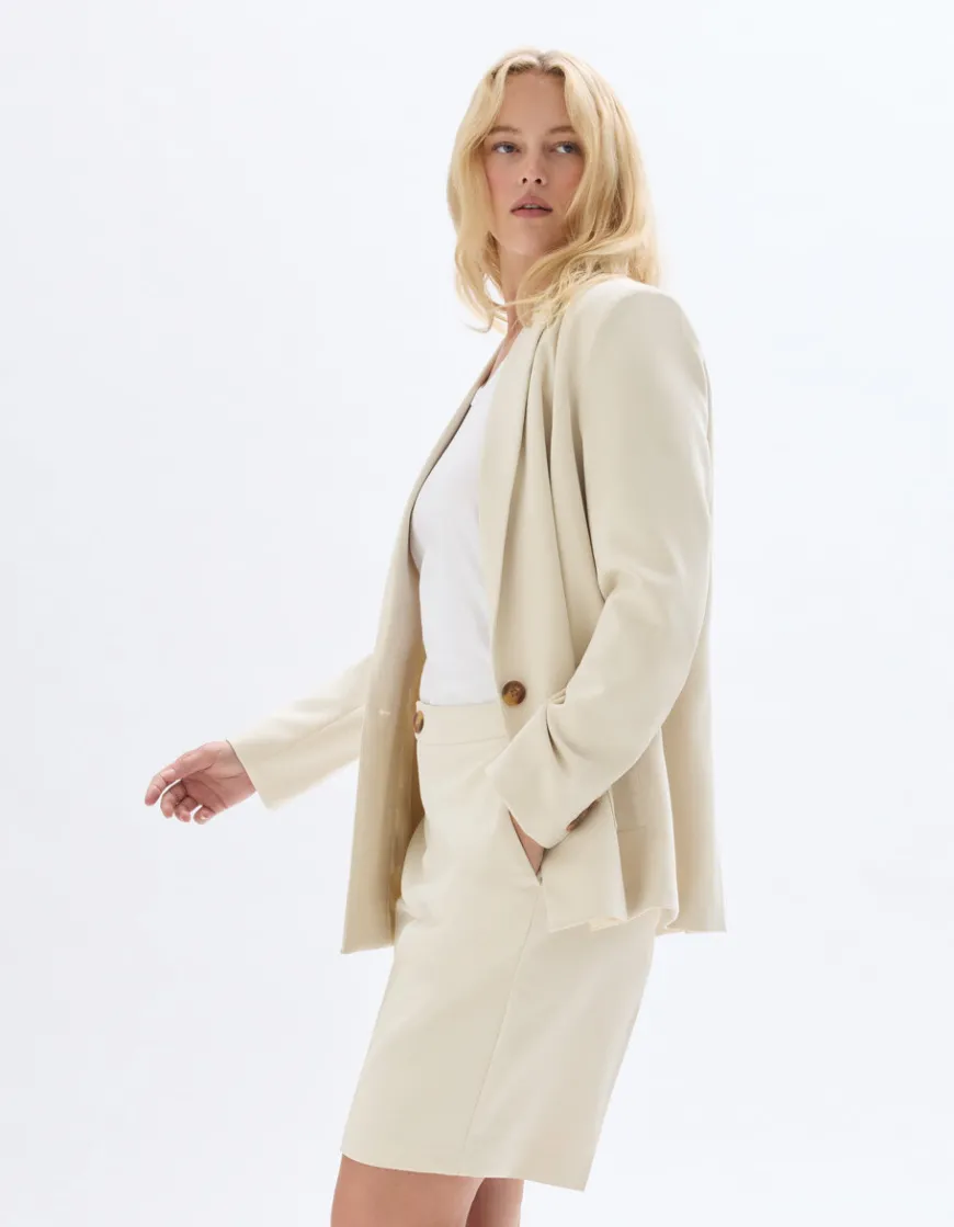 Celio Blazer à poches plaquées - beige^Femme Les Tailleurs|Vestes & Blazers