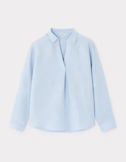 Celio Blouse 100% Lin - bleu^Femme Les Essentiels Aux Meilleurs Prix|Chemises & Blouses