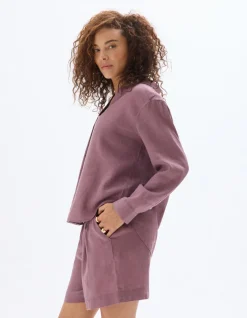 Celio Blouse 100% Lin - violet^Femme Chemises & Blouses|Collection Lin