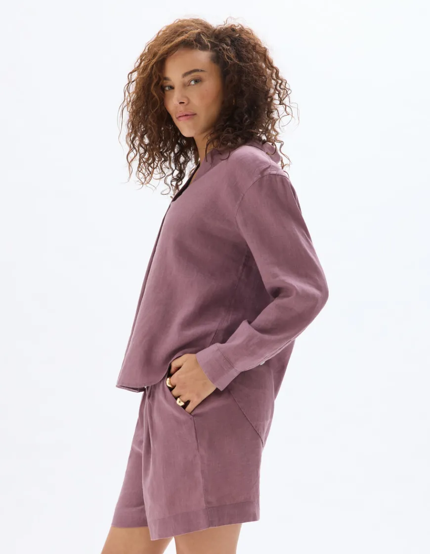 Celio Blouse 100% Lin - violet^Femme Chemises & Blouses|Collection Lin