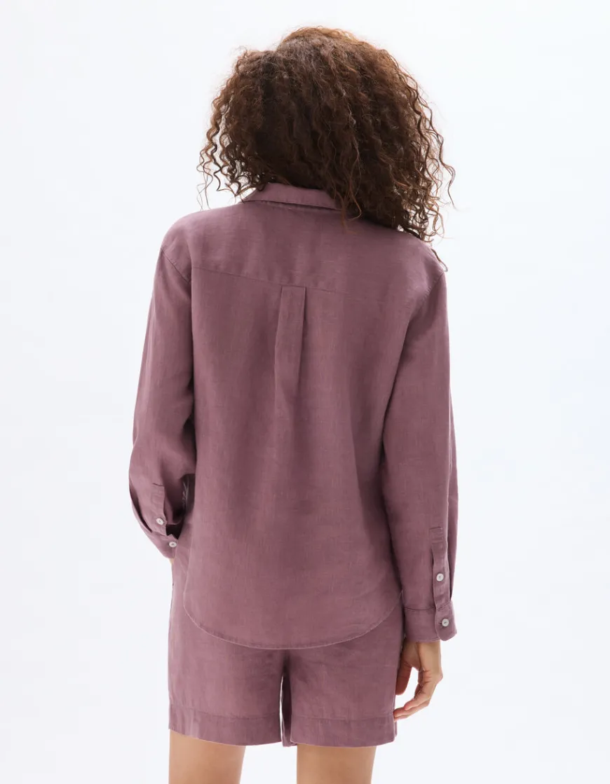 Celio Blouse 100% Lin - violet^Femme Chemises & Blouses|Collection Lin