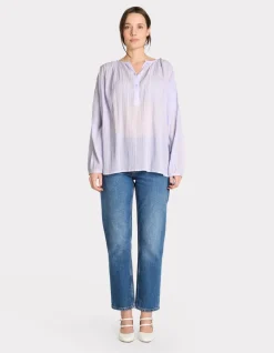 Celio Blouse boutonnée col rond - violet^Femme Chemises & Blouses