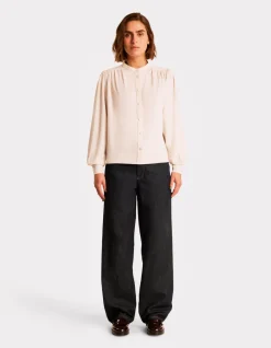 Celio Blouse boutonnée satinée - beige^Femme Chemises & Blouses