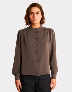 Celio Blouse boutonnée satinée - gris^Femme Chemises & Blouses