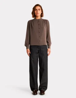 Celio Blouse boutonnée satinée - gris^Femme Chemises & Blouses
