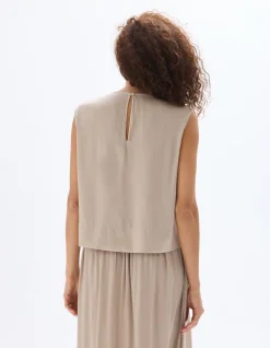 Celio Blouse satiné sans manches - beige^Femme Chemises & Blouses|Les Ensembles