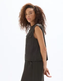 Celio Blouse satiné sans manches - grise^Femme Chemises & Blouses|Les Ensembles