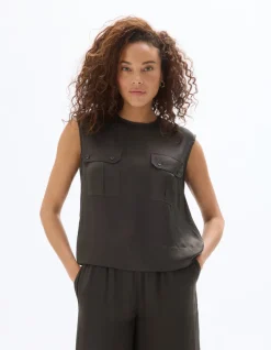 Celio Blouse satiné sans manches - grise^Femme Chemises & Blouses|Les Ensembles