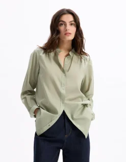 Celio blouse voile de coton - vert^Femme Chemises & Blouses
