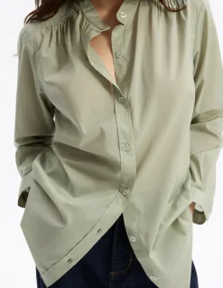 Celio blouse voile de coton - vert^Femme Chemises & Blouses
