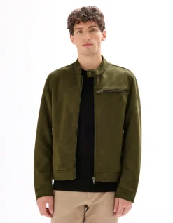 Celio Blouson biker faux daim - kaki^Homme Blousons|Vestes