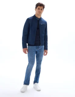 Celio Blouson biker faux daim - Marine^Homme Manteaux|Blousons
