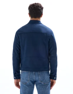 Celio Blouson biker faux daim - Marine^Homme Manteaux|Blousons