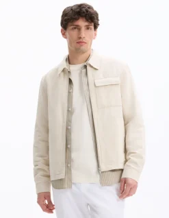Celio Blouson col chemise en lin et coton -^Homme Blousons|Vestes