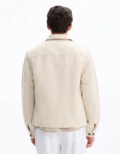 Celio Blouson col chemise en lin et coton -^Homme Blousons|Vestes