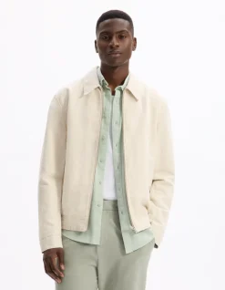 Celio Blouson col chemise en lin et coton -^Homme Vestes|Blousons