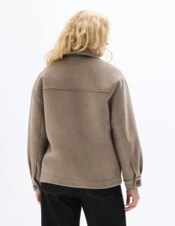Celio Blouson duveteux col chemise - beige^Femme Manteaux