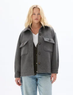 Celio Blouson duveteux col chemise -^Femme Manteaux