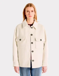 Celio Blouson duveteux col chemise - beige^Femme Manteaux