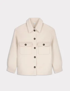 Celio Blouson duveteux col chemise - beige^Femme Manteaux