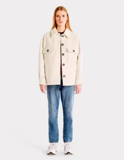 Celio Blouson duveteux col chemise - beige^Femme Manteaux