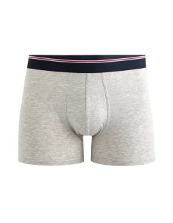 Celio Boxer coton stretch ceinturé contrastée - gris chiné^Homme Boxers