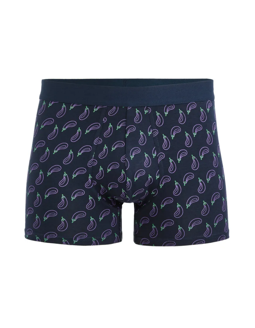 Celio Boxer en coton stretch aubergine - marine^Homme Boxers