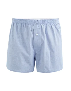 Celio Caleçon 100% coton à petits carreaux - bleu ciel^Homme Caleçons