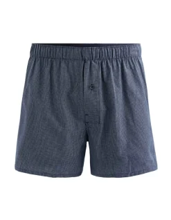 Celio Caleçon 100% coton à petits carreaux - marine^Homme Caleçons