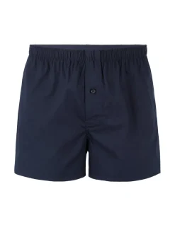 Celio Caleçon en coton uni - marine^Homme Caleçons