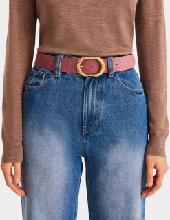Celio Ceinture en cuir colorée - violet^Femme Ceintures