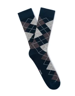Celio Chaussettes à carreaux - marine^Homme Chaussettes