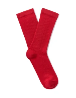Celio Chaussettes courtes côtelées - rouge^Femme Chaussettes