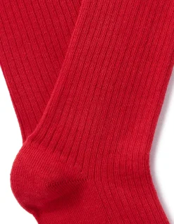 Celio Chaussettes courtes côtelées - rouge^Femme Chaussettes
