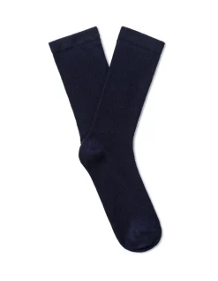 Celio Chaussettes courtes côtelées - marine^Femme Chaussettes