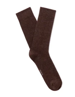 Celio Chaussettes haute unies en coton stretch - marron foncé^Homme Chaussettes