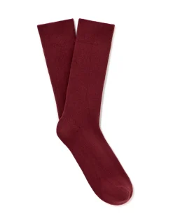 Celio Chaussettes hautes unies côtelées - bordeaux^Homme Chaussettes